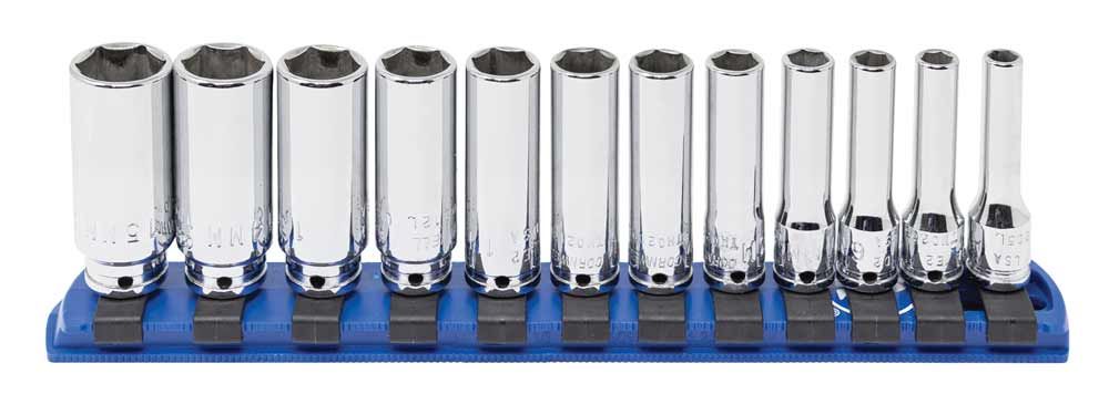 STM0212LR - 12 Piece 1/4" Drive Metric Deep Socket Set, 6-Point