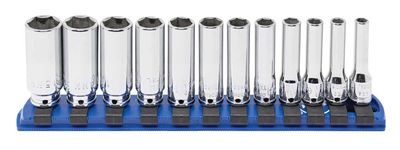 STM0212LR - 12 Piece 1/4" Drive Metric Deep Socket Set, 6-Point