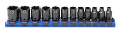 STIM0212R - 12 Piece 1/4" Drive Metric Standard Impact Socket Set, 6-Point