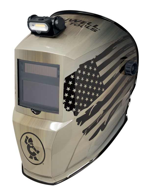 MMWWH3538LSBF - Auto Darkening Welding Helmet with Built in Light -Flag