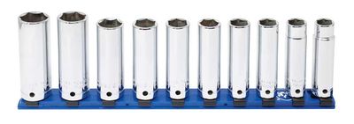 STM3210LR - 10 Piece 1/2" Drive Metric Deep Socket Set, 6-Point