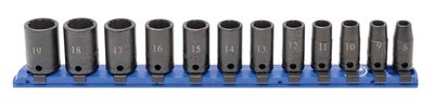 STIM2112MLR - 12 Piece 3/8" Drive Metric Mid-Length Impact Socket Set, 12-Point