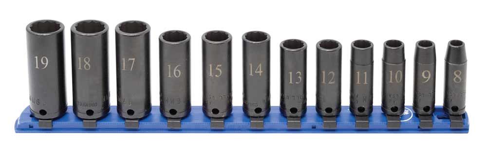 STIM2112LR - 12 Piece 3/8" Drive Metric Deep Impact Socket Set, 12-Point