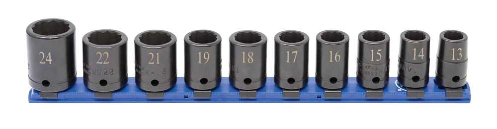 STIM3110R - 10 Piece 1/2" Drive Metric Standard Impact Socket Set, 12-Point