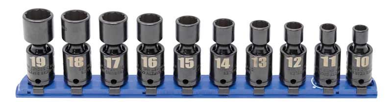 TSIUPM2110R - 10 Piece 3/8" Drive Metric Standard Impact Universal Socket Set, 12-Point