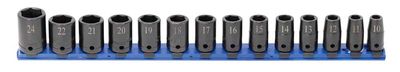 STIM3214R - 14 Piece 1/2" Drive Metric Standard Impact Socket Set, 6-Point