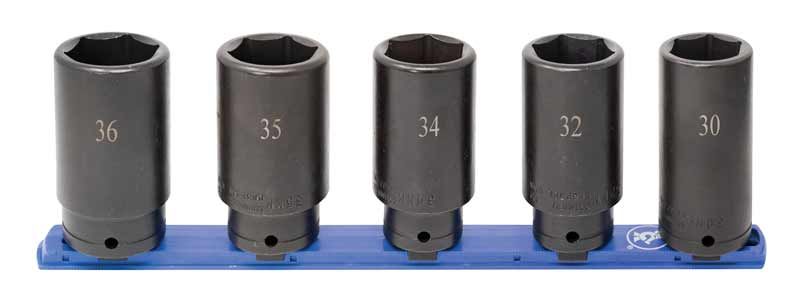 STIM3205LR - 5 Piece 1/2" Drive Metric Deep Impact Socket Set, 6-Point