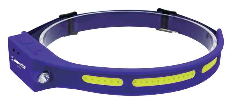 CBI4021P - blueION™ Flexible COB Headlamp with Motion Sensor &amp; Side Flashlight, Purple
