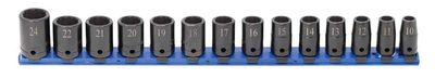 STIM3114R - 14 Piece 1/2" Drive Metric Standard Impact Socket Set, 12-Point