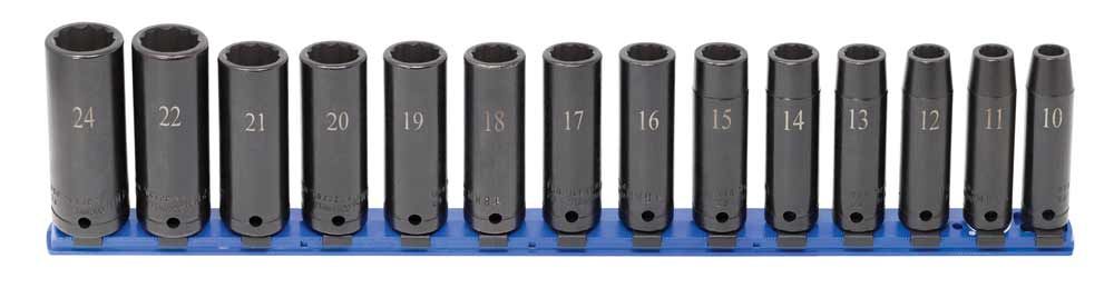 STIM3114LR - 14 Piece 1/2" Drive Metric Deep Impact Socket Set, 12-Point