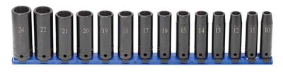 STIM3114LR - 14 Piece 1/2" Drive Metric Deep Impact Socket Set, 12-Point