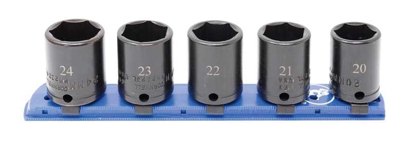 STIM2205MLR - 5 Piece 3/8" Drive Metric Mid-Length Impact Socket Set, 6-Point
