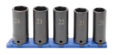 STIM2205LR - 5 Piece 3/8" Drive Metric Deep Impact Socket Set, 6-Point