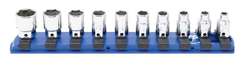 ST0210R - 10 Piece 1/4" Drive SAE Standard Socket Set, 6-Point