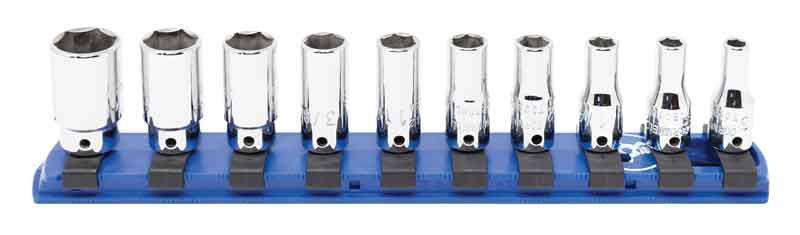 ST0210MLR - 10 Piece 1/4" Drive SAE Mid-Length Socket Set, 6-Point