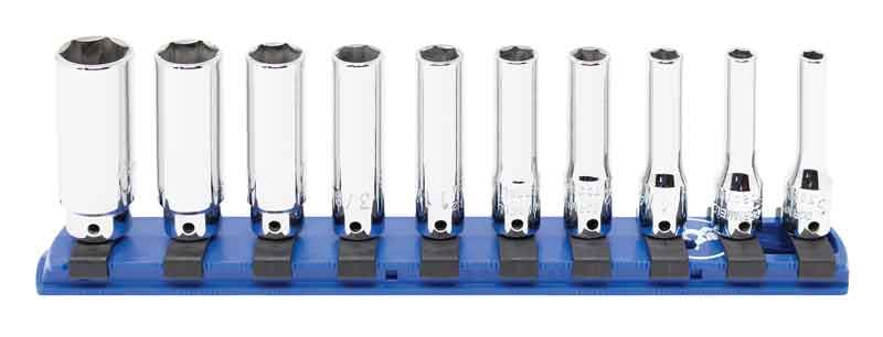 ST0210LR - 10 Piece 1/4" Drive SAE Deep Socket Set, 6-Point