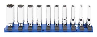 ST0210LR - 10 Piece 1/4" Drive SAE Deep Socket Set, 6-Point