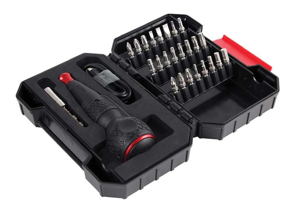 VES220USBC25U - 25 Piece Bit Set with BALL GRIP Rechargeable Screwdriver