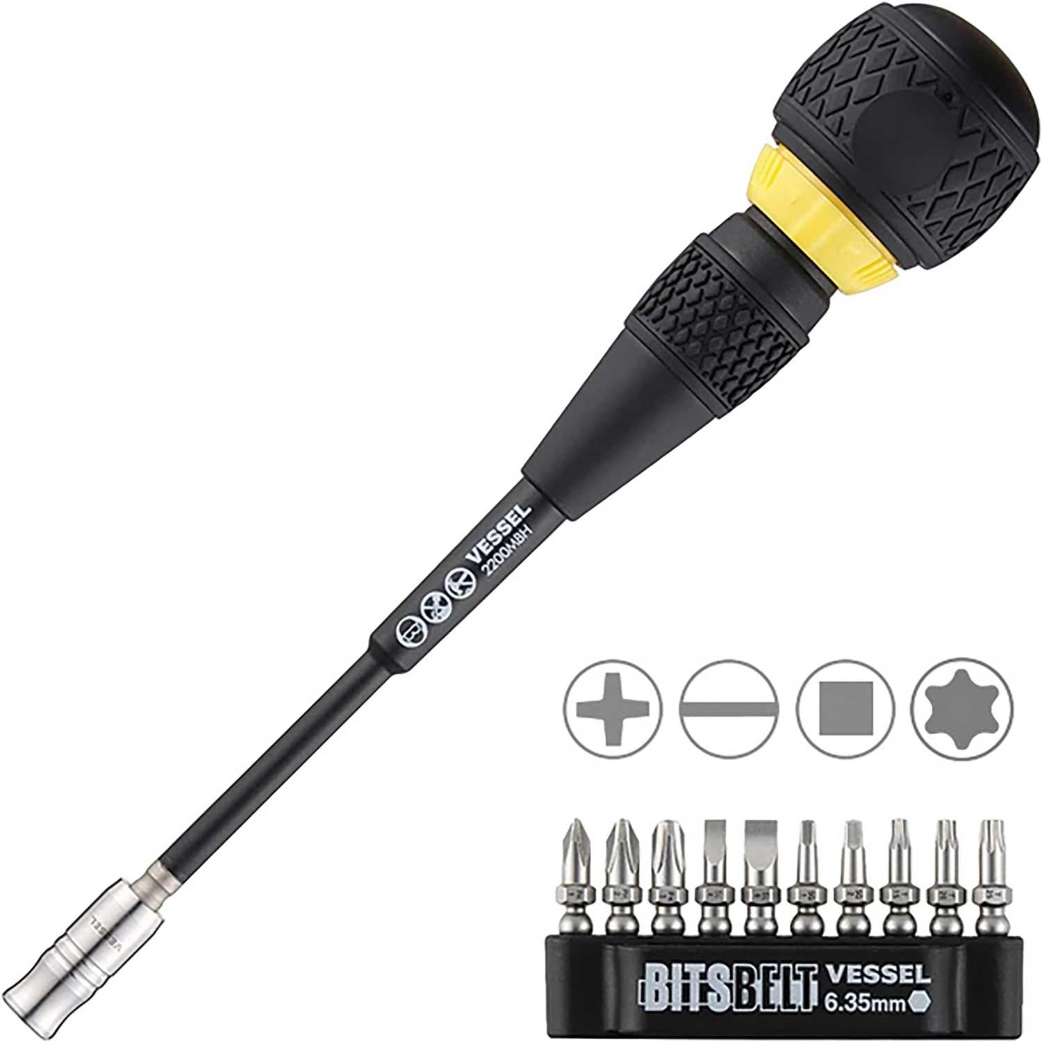 VES2200MBH120K01 - BALL GRIP™ Interchangeable Ratchet Screwdriver 10 Piece Bit Set
