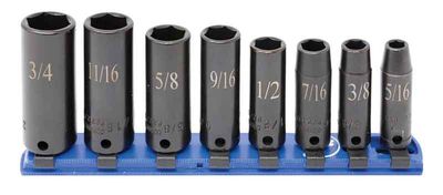 STI2208LR - 8 Piece 3/8" Drive SAE Deep Impact Socket Set, 6-Point