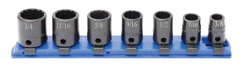 STI2107R - 7 Piece 3/8" Drive SAE Standard Impact Socket Set, 12-Point