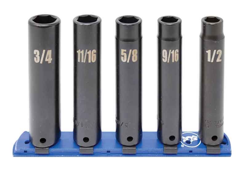 STI3205XLR - 5 Piece 1/2" Drive SAE Extra-Deep Impact Socket Set, 6-Point