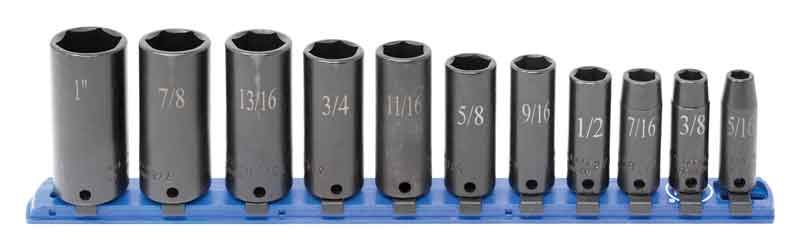 STI2212LR - 12 Piece 3/8" Drive SAE Deep Impact Socket Set, 6-Point