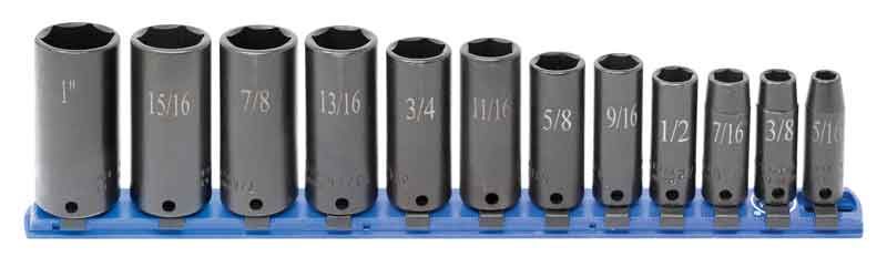 STI2212LR - 12 Piece 3/8" Drive SAE Deep Impact Socket Set, 6-Point
