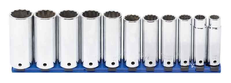ST3111LR - 11 Piece 1/2" Drive SAE Deep Socket Set, 12-Point