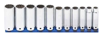 ST3111LR - 11 Piece 1/2" Drive SAE Deep Socket Set, 12-Point