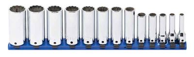 ST2113LR - 13 Piece 3/8" Drive SAE Deep Socket Set, 12-Point