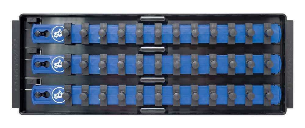 WRK236SS - 13" 3-Row Socket Tray with 36 3/8" Drive Twist Lock Socket Clips