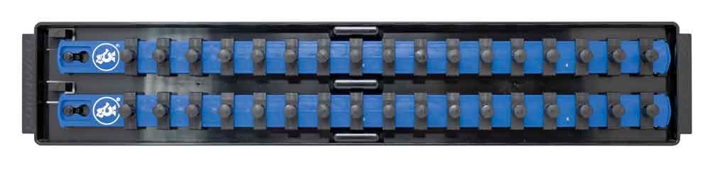 WRK234SS - 18" 2-Row Socket Tray with 34 3/8" Drive Twist Lock Socket Clips