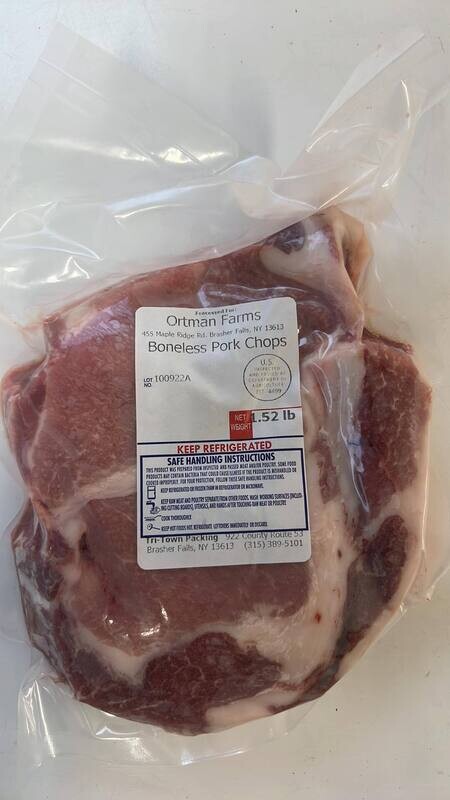 Boneless Pork Chops .6 lbs