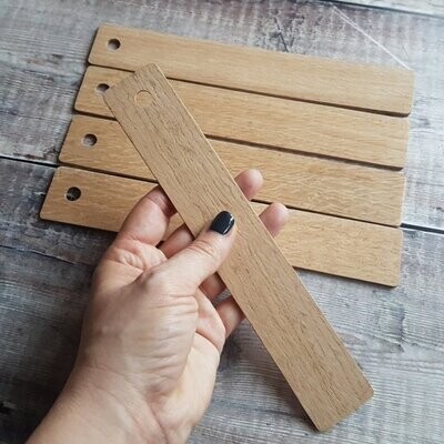 Set of 5 unfinished blank wooden bookmarks