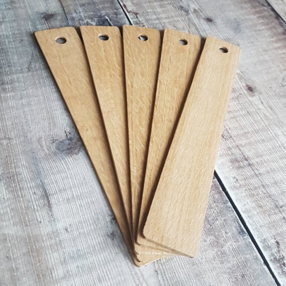 Set of 25 unfinished wooden bookmark blanks