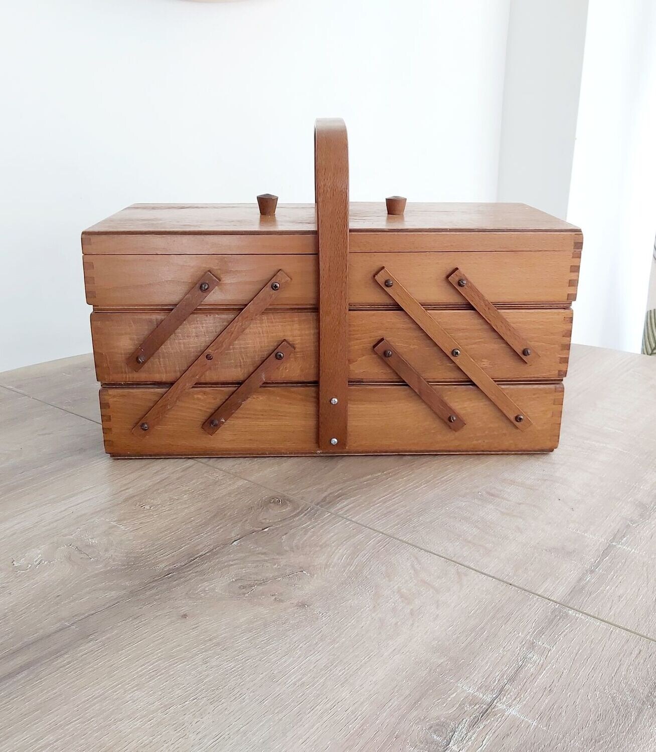 Vintage wooden sewing box
