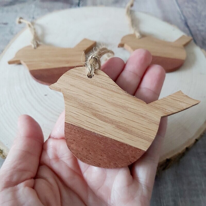 Set of 3 robin Christmas decorations