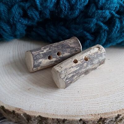 Pair of chunky toggle style driftwood buttons