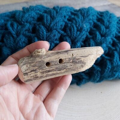 Chunky driftwood button with knot