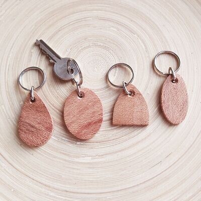 Wooden keyrings handmade out of London Plane (Lacewood).