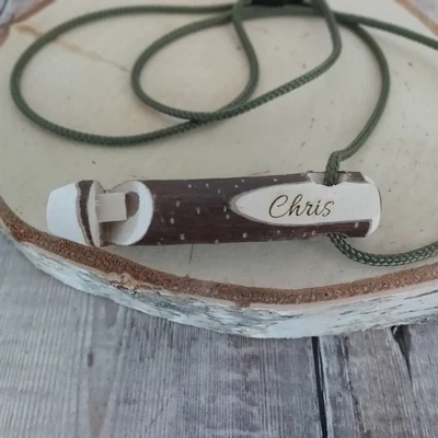 Personalised wooden whistle