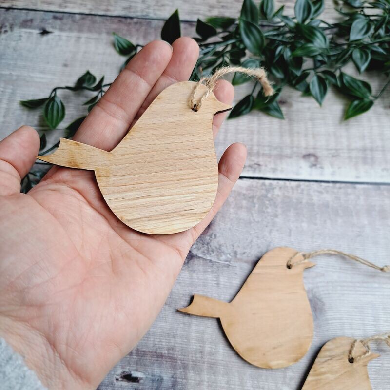 Wooden Robin Christmas decoration (single)