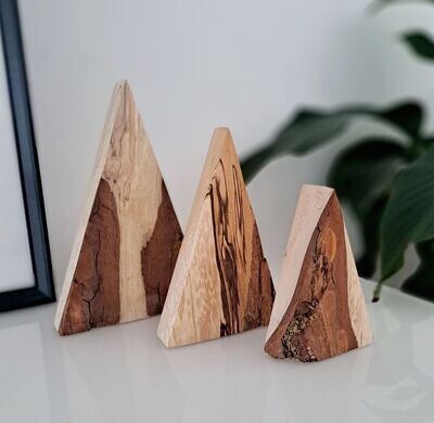 Set of 3 wooden mountains