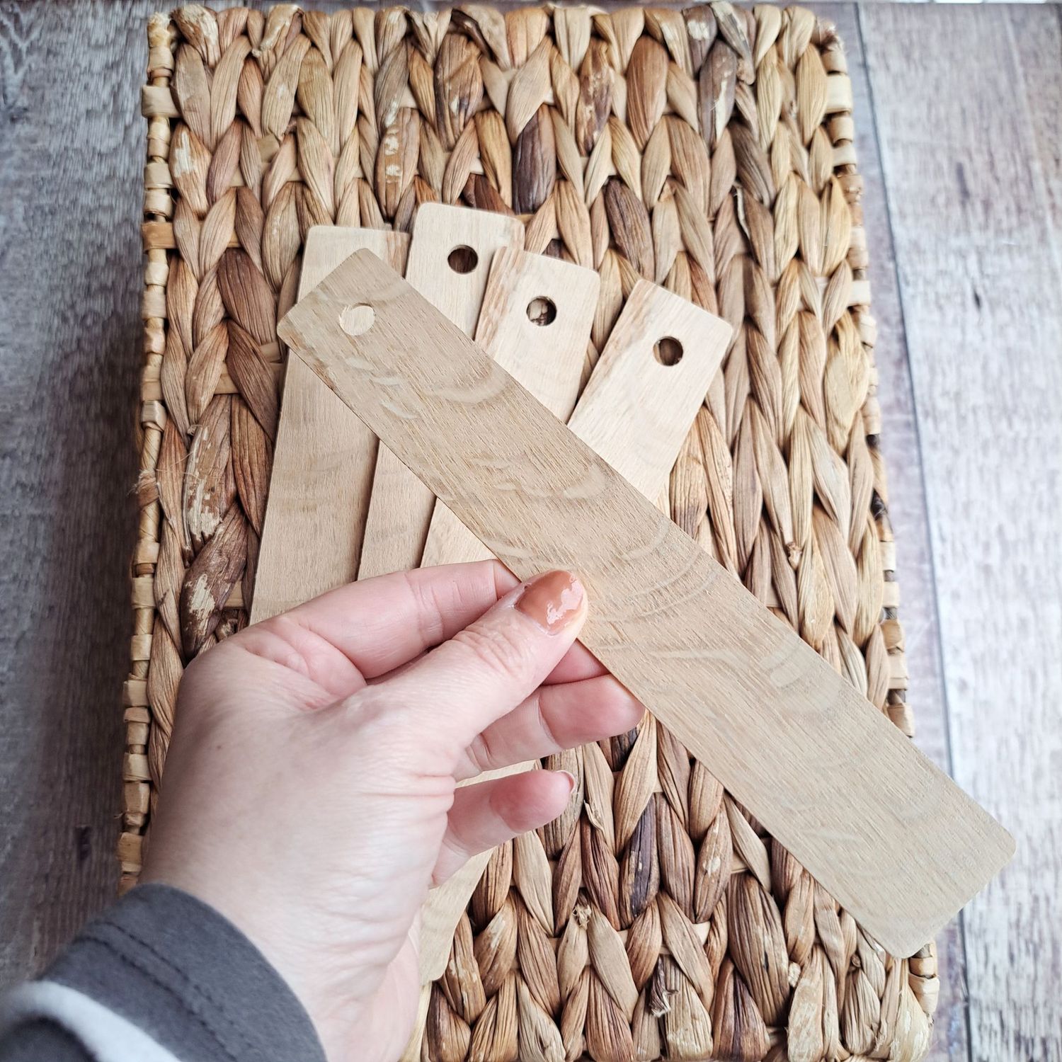 Set of 5 medullary ray oak bookmark blanks