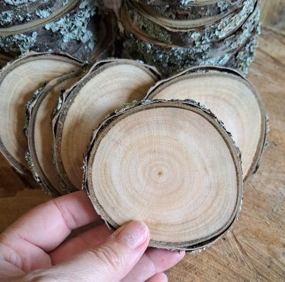 8cm rustic cherry wood slices