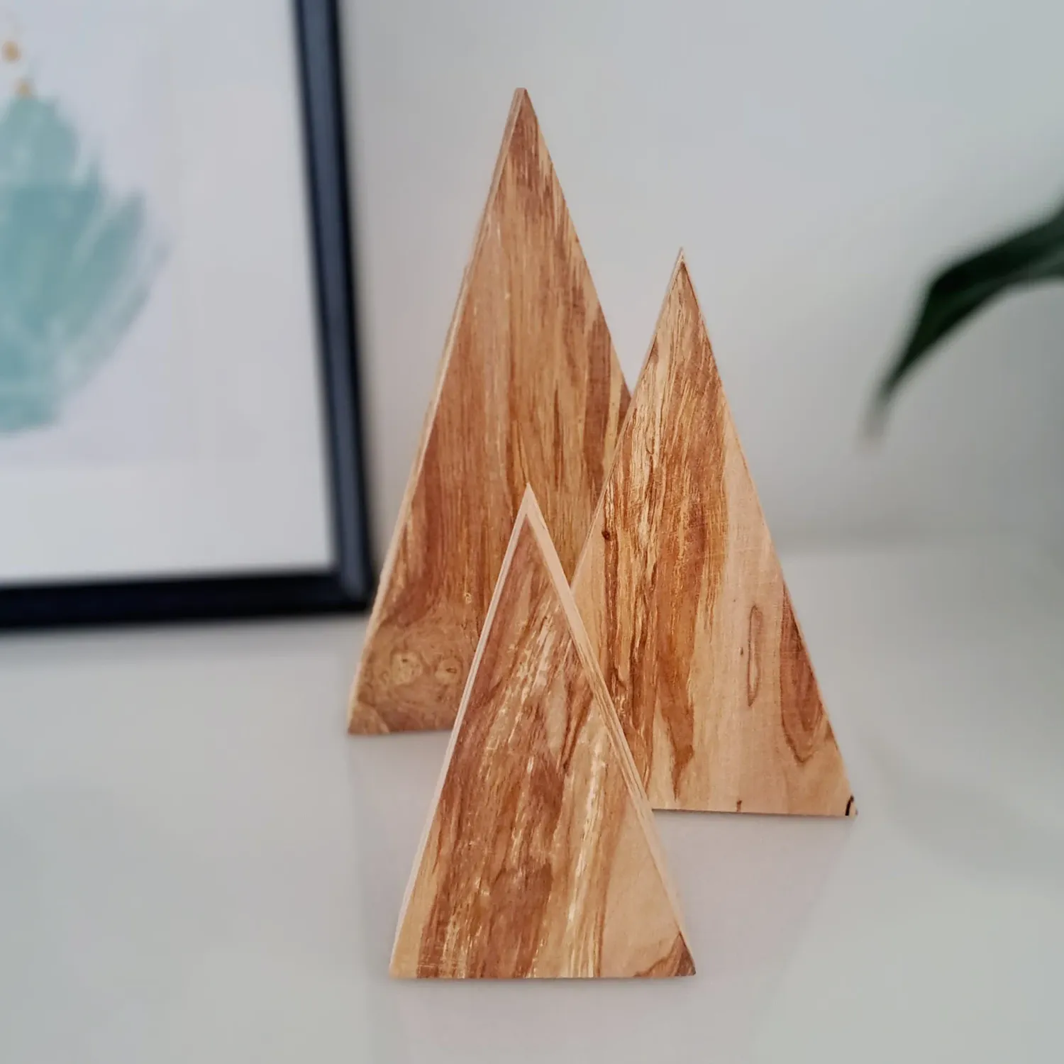 Set of 3 wooden mountains