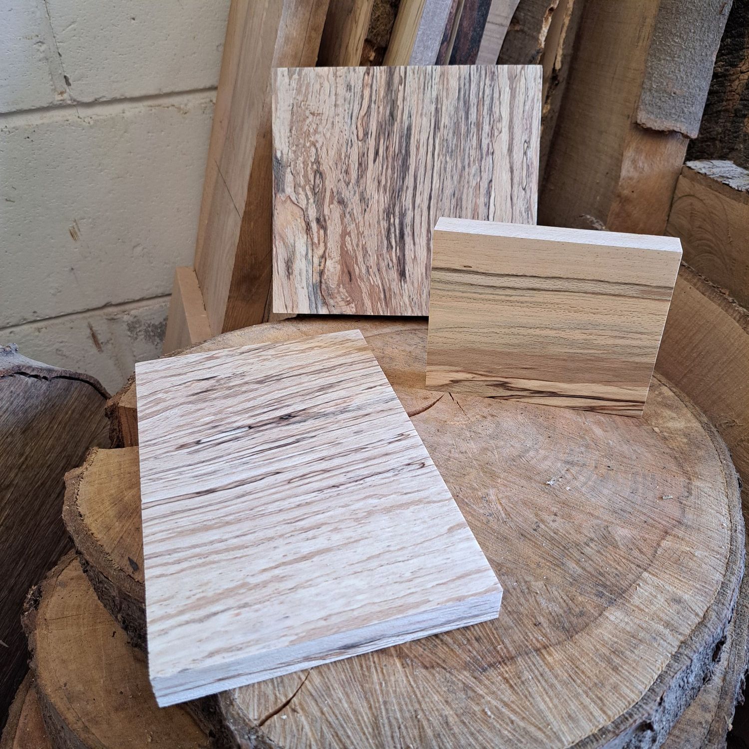 Tall narrow spalted beech blank