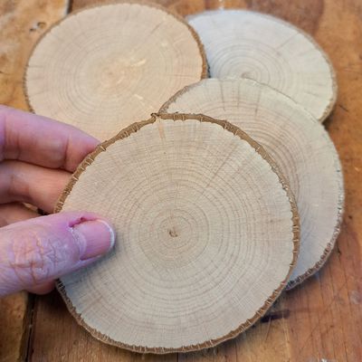 9cm hazel wood slices