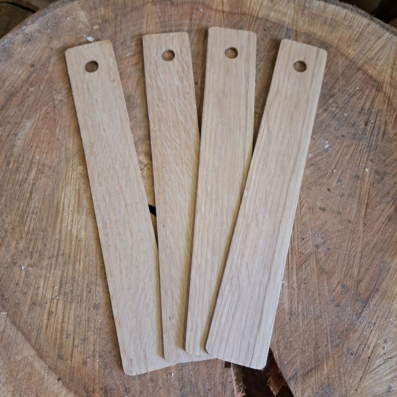 Set of 4 oak bookmark blanks